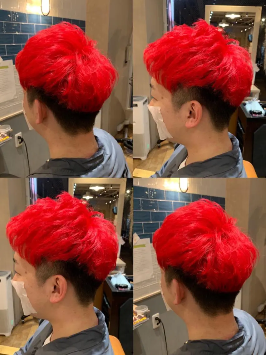 ショート カラー 🔥メンズパーマ 特化 渡辺一翔のヘアスタイル