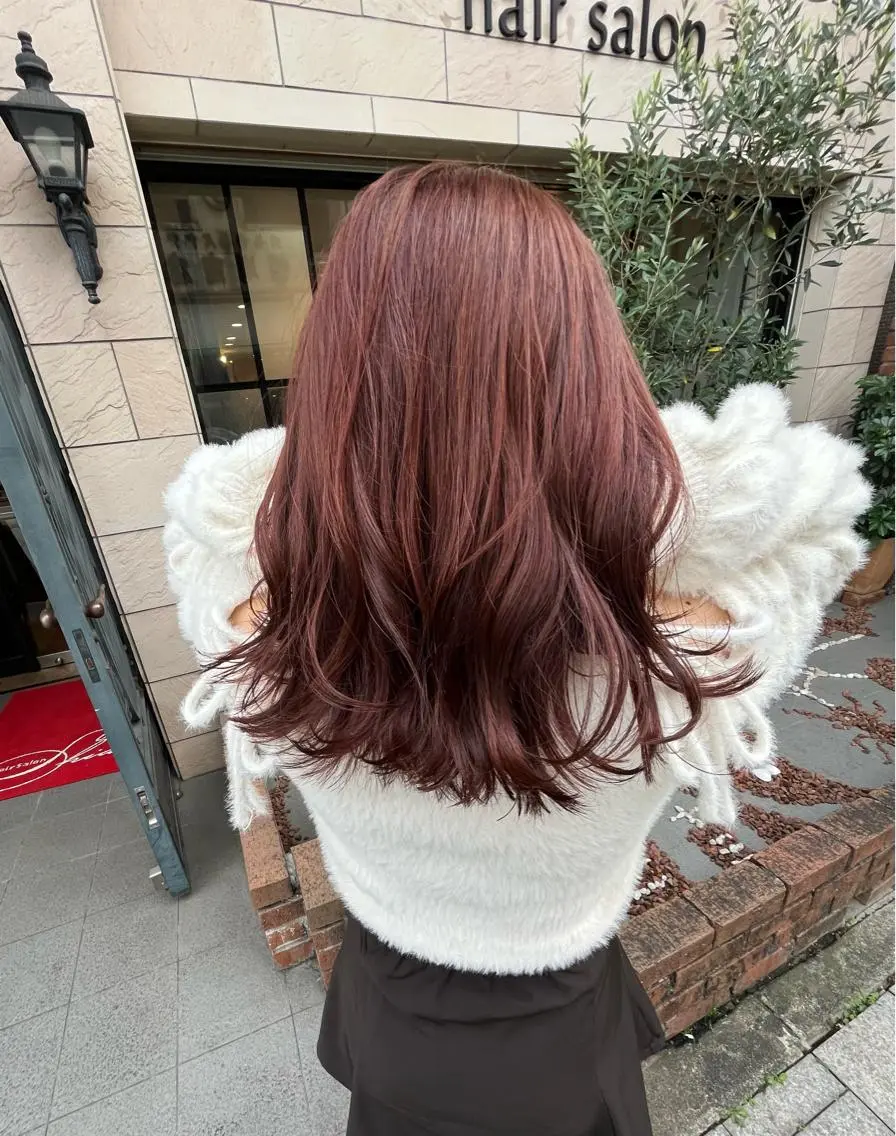 ミディアム カラー ブラウンカラー ショコラブラウン ピンクカラー ヘアカラー トリートメント SHIAN 八王子👼鬼塚さやかのヘアスタイル