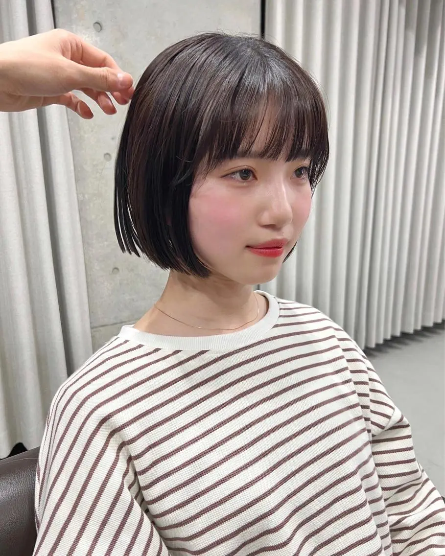 ショート カラー カット トリートメント ボブパーマコテ巻き風 パーマNo1深江秀平のヘアスタイル