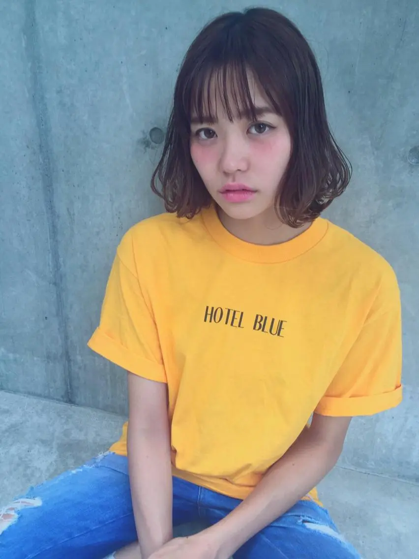 ショート ミディアム ボブ 外ハネヘア 透明感カラー🌿ボブ ✨飛田 ケイのヘアスタイル