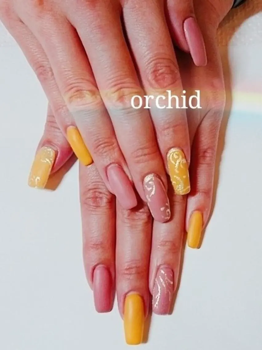 ネイル マットネイル スカルプネイル orchid ♡オーキッドのネイルデザイン