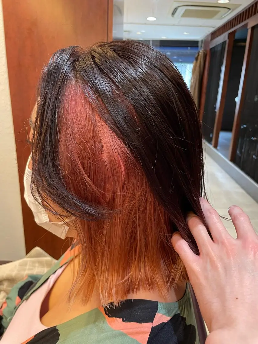 ミディアム カラー ピンクカラー ヘアカラー トリートメント こすげひろと カラー講師のヘアスタイル