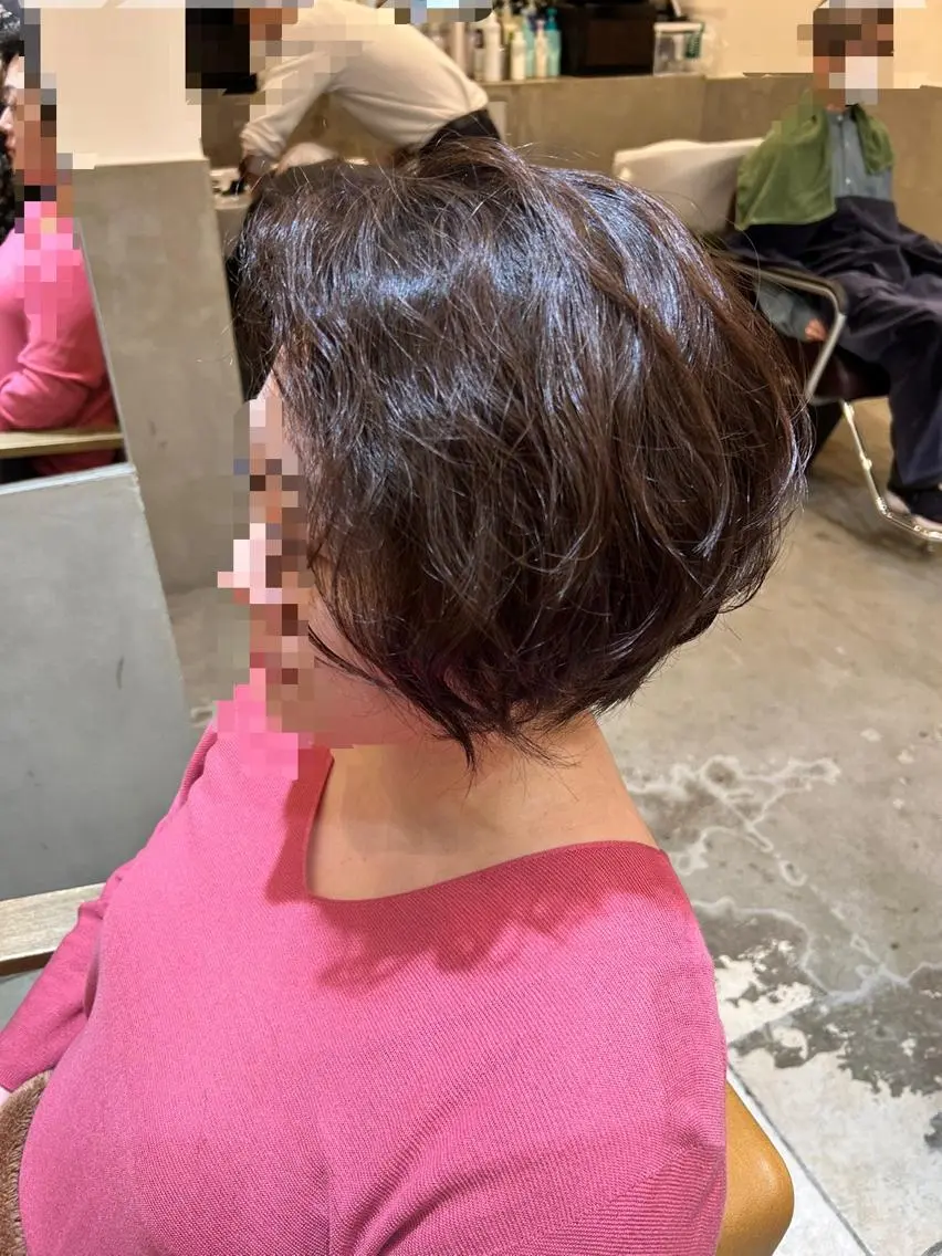 ショート パーマ カット パーマ トリートメント 若狭 彩花のヘアスタイル