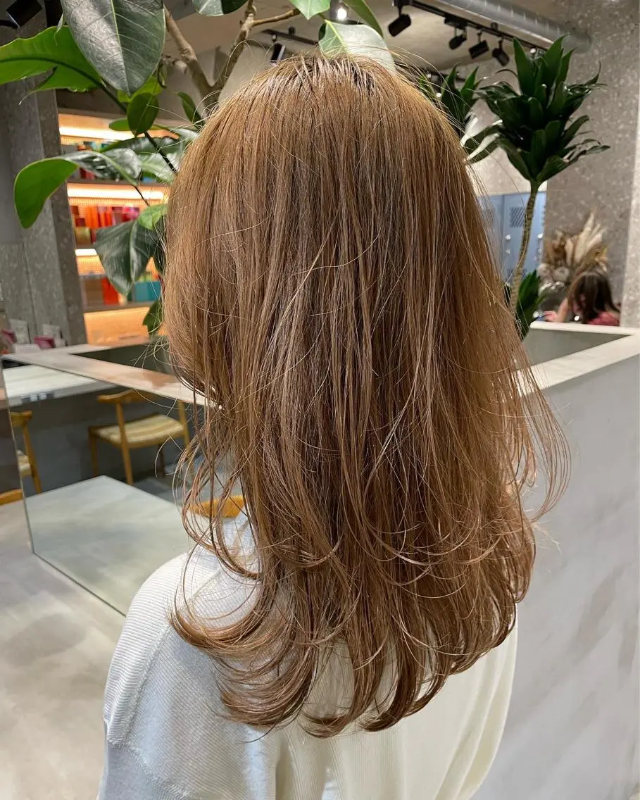 ミディアム カラー ベージュカラー くびれヘア トリートメント カットモデル募集 /RIOのヘアスタイル