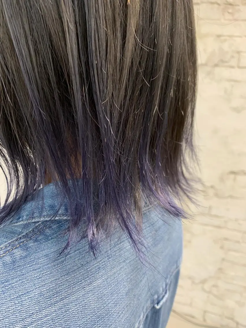 ミディアム カラー ネイビーカラー パープルカラー ヘアカラー トリートメント LUXBE LUCEのヘアスタイル