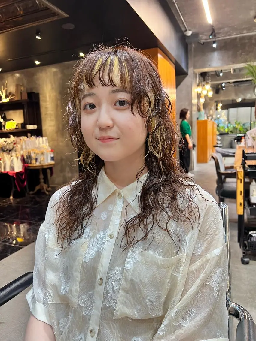ロング カラー パーマ カット ヘアカラー パーマ 圧倒的デザイン力 店長🎨RENAのヘアスタイル