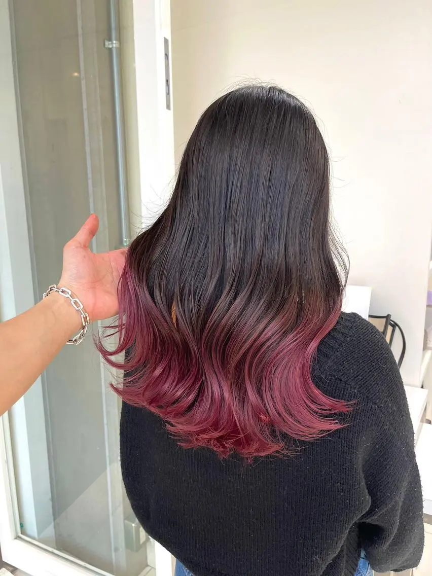 カラー アディクシーカラー バレイヤージュ ブリーチ ダブルカラー グラデーションカラー ヘアカラー トリートメント 【公式】amble luxe池袋東口🩷のヘアスタイル