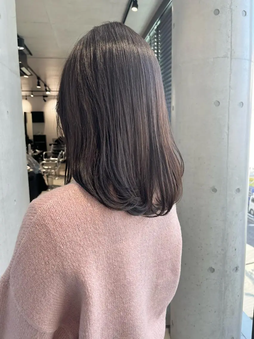 ミディアム カラー パーマ ヘアアレンジ カット ヘアカラー トリートメント ヘッドスパ ヘアセット 透明感/オリーブ/ グレージュ/YUKAのヘアスタイル