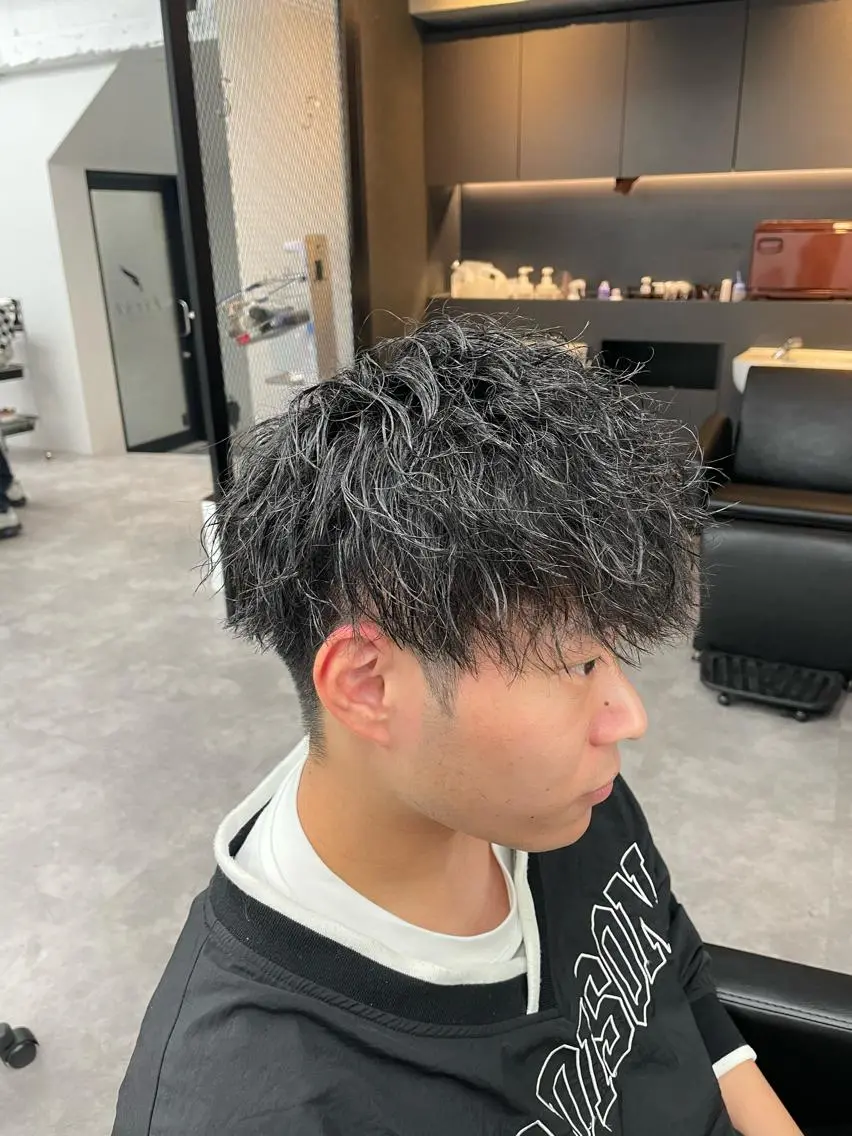 ショート パーマ ヘアアレンジ メンズ カット パーマ ⚡️王道メンズ⚡️ 北千住駅近!のヘアスタイル
