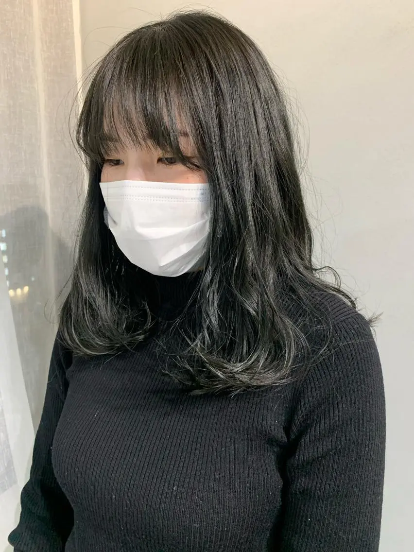 セミロング カラー パーマ ヘアアレンジ ボブパーマコテ巻き風 パーマNo1深江秀平のヘアスタイル
