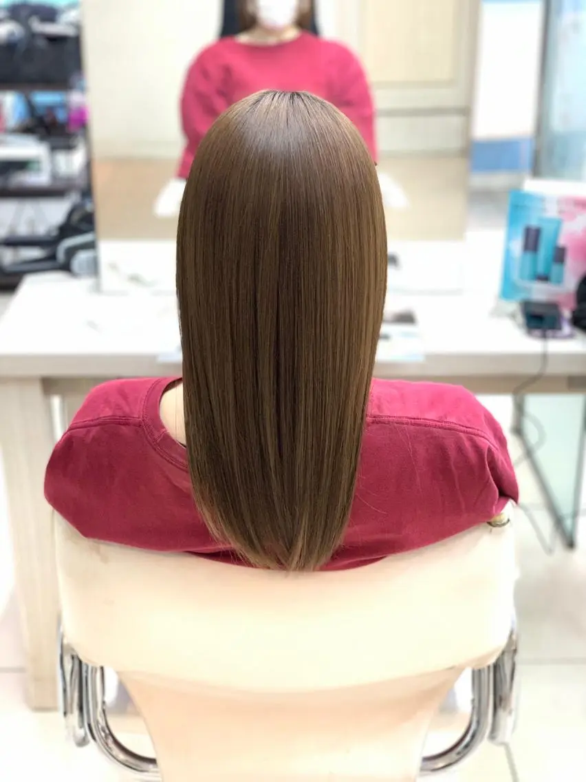セミロング 朝ラク縮毛矯正 kiryuのヘアスタイル