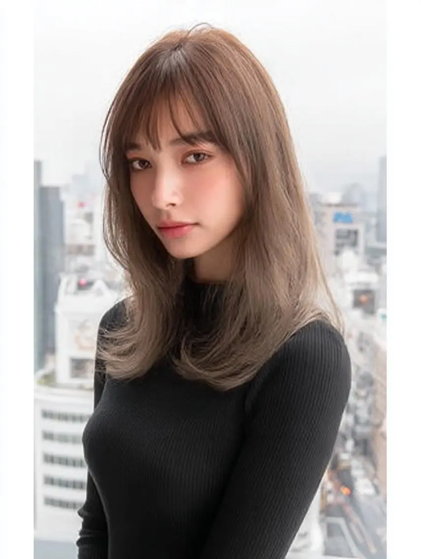 セミロング ハッシュカット 髪質改善 レイヤーカット 縮毛矯正 トリートメント カット ヘアカラー トリートメント 生艶髪&レイヤー🔔 渋谷お薦めNo.1✨のヘアスタイル