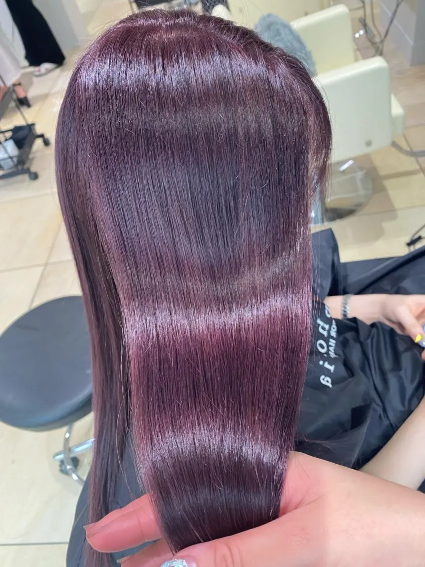 ロング カラー ブリーチ ケアブリーチ ピンクカラー ピンクパープル パープルカラー 新宿/艶カラー 🎀韓国ヘアKANAのヘアスタイル