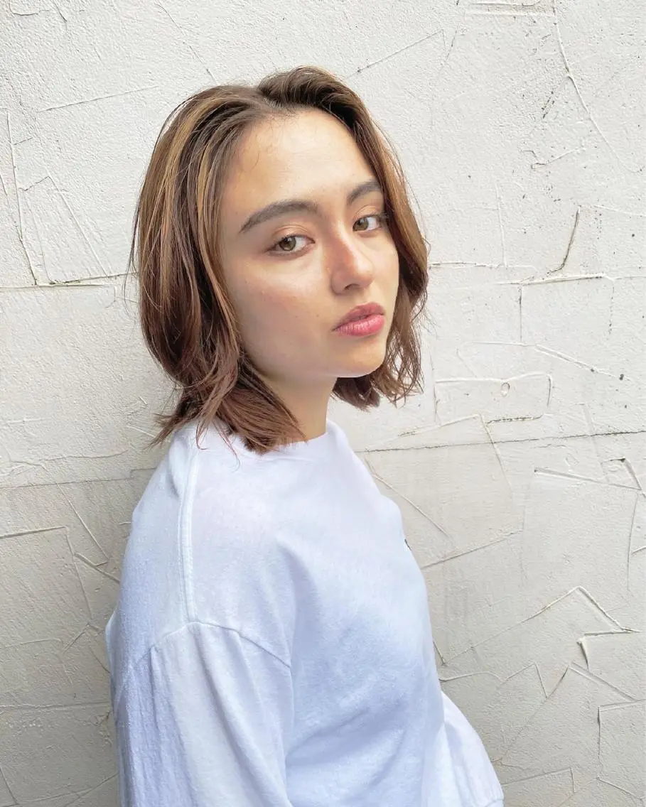 ミディアム カラー ヘアアレンジ ミストバング フェイスフレーミング ✨前田 優・2拠点✨ ✨恵比寿・札幌店✨のヘアスタイル