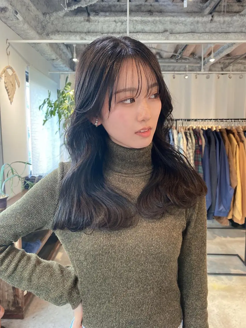 セミロング カラー 韓国風ヘア ♡レイヤーカット れお♡のヘアスタイル