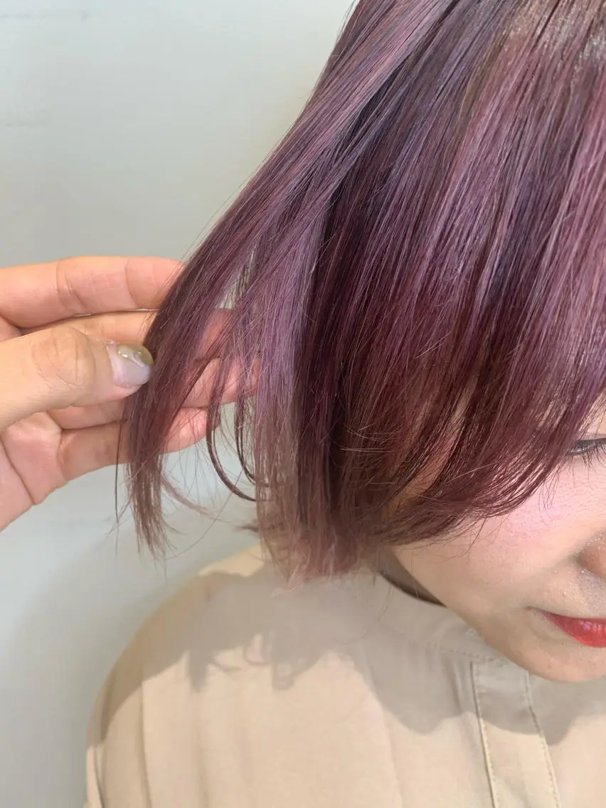 ショート カラー パープルカラー ヘアカラー トリートメント 🦖鶴岡 香純🦖のヘアスタイル