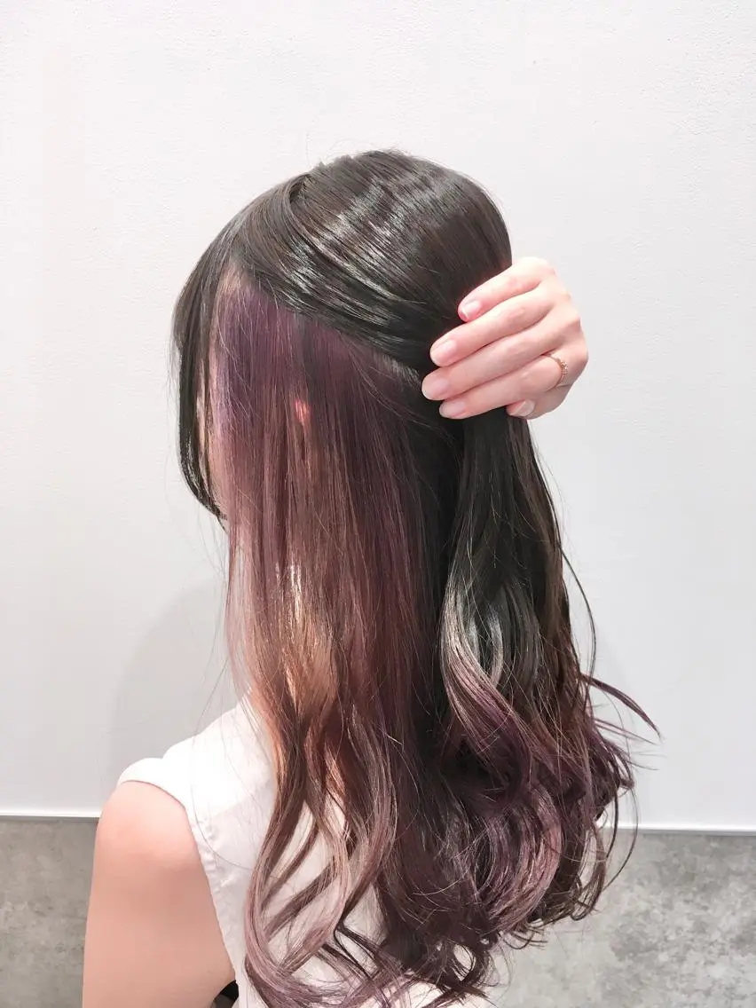 ロング カラー インナーカラー ヘアカラー トリートメント ヘアセット yoshi ☆のヘアスタイル
