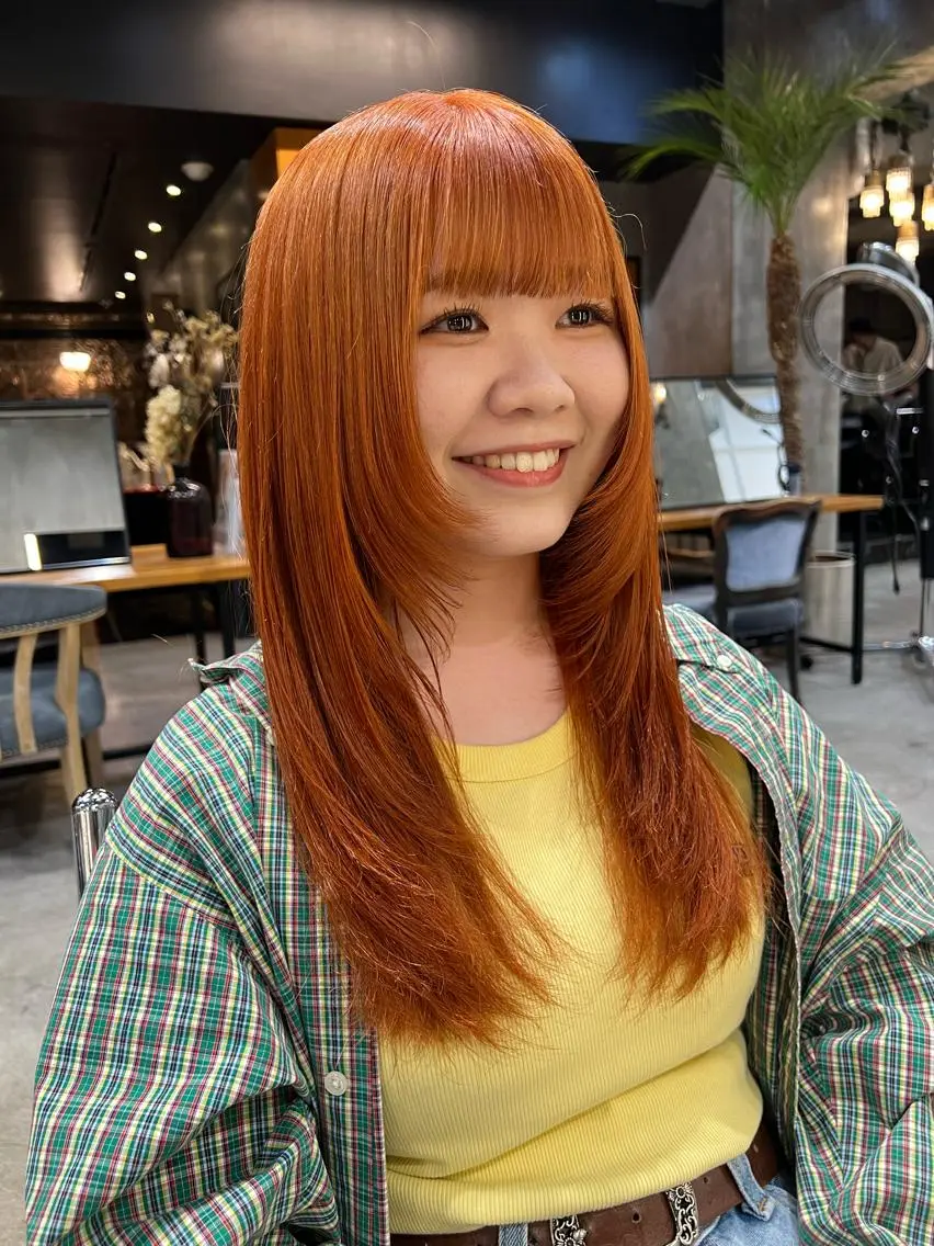 ロング カラー レイヤーカット カット ヘアカラー 圧倒的デザイン力 店長🎨RENAのヘアスタイル
