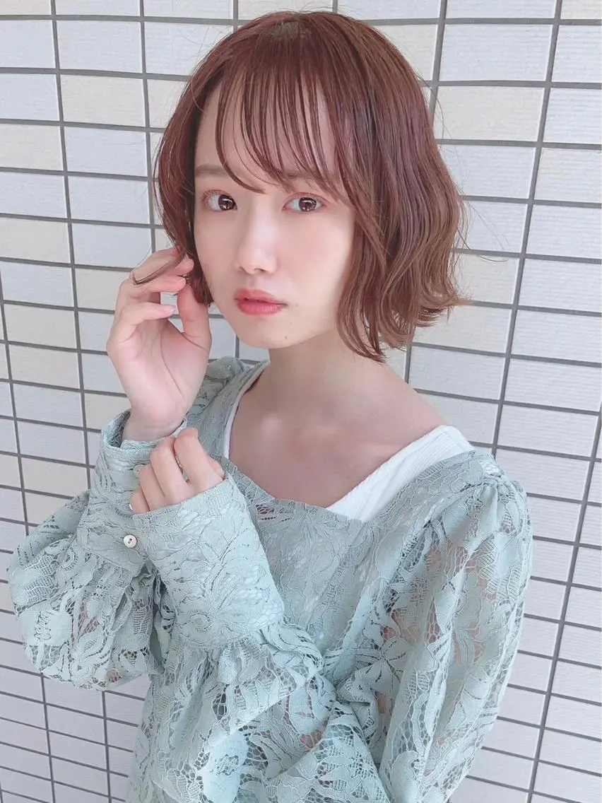 ミディアム カラー パーマ ヘアアレンジ 【公式】amble luxe池袋東口🩷のヘアスタイル