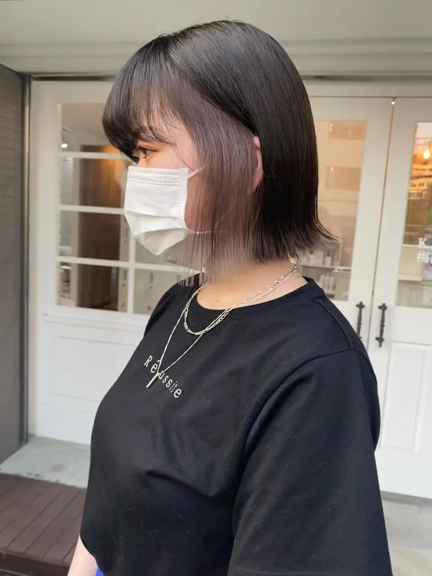 ショート カラー ヘアアレンジ ラベンダーカラー 🧡梅田ハイトーン カラー🧡runaのヘアスタイル