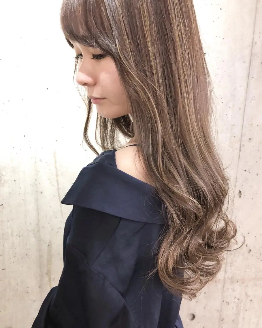 ロング カラー パーマ ヘアアレンジ メンズ キッズ ネイル マツエク・マツパ カット ヘアカラー トリートメント ヘッドスパ 顔まわりレイヤー× 韓国ヘアオタベシンヤのヘアスタイル