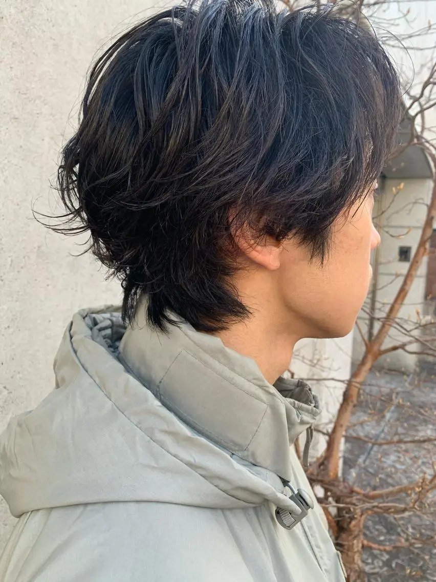 ショート メンズ メンズパーマ カット パーマ ウルフ、レイヤー 、メンズカットSHOのヘアスタイル