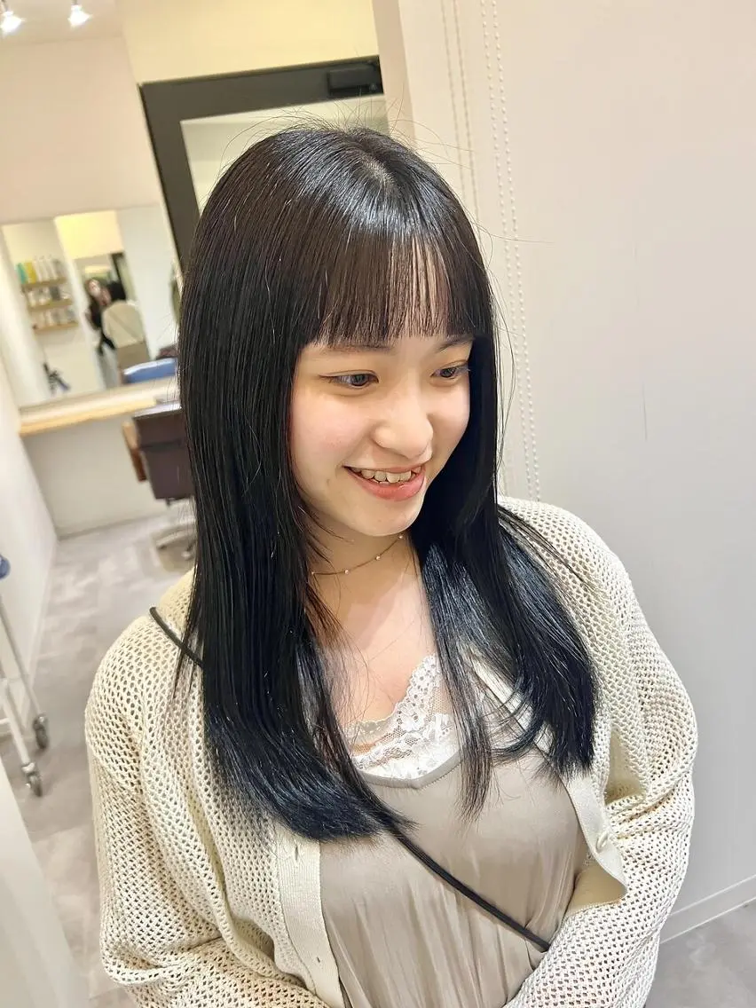 セミロング カラー 透明感カラー ボブ くびれヘア 顔周りカット 髪質改善 カット ヘアカラー トリートメント 初めてでも安心🌟 newi町田✂のヘアスタイル