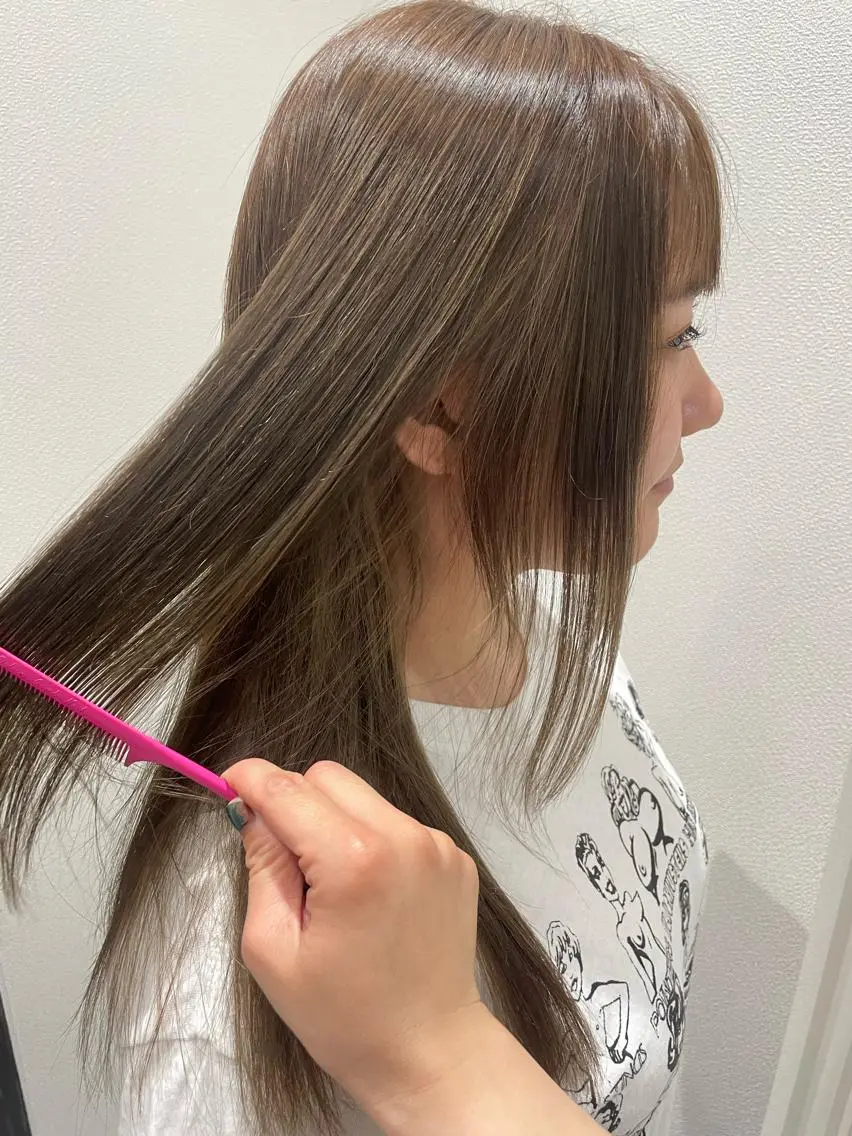 ロング ハイライト 吉留愛加/ 似合わせカットのヘアスタイル