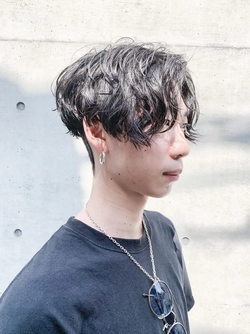 ミディアム パーマ ヘアアレンジ メンズ カット パーマ トリートメント メンズスタイル ly本厚木のヘアスタイル
