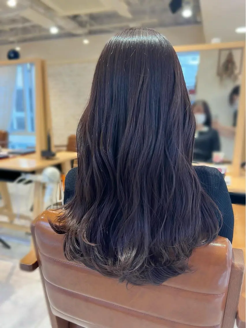 ロング カラー ブリーチ ラベンダーカラー ブリーチなしカラー 浅沼 久瑠美のヘアスタイル