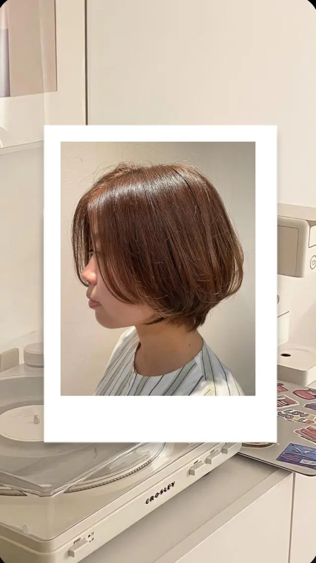 ショート ショートボブ ボブ ショートヘア 韓国風ﾊﾟｰﾏ❁﻿ fu-ka❁艶ｶﾗｰのヘアスタイル