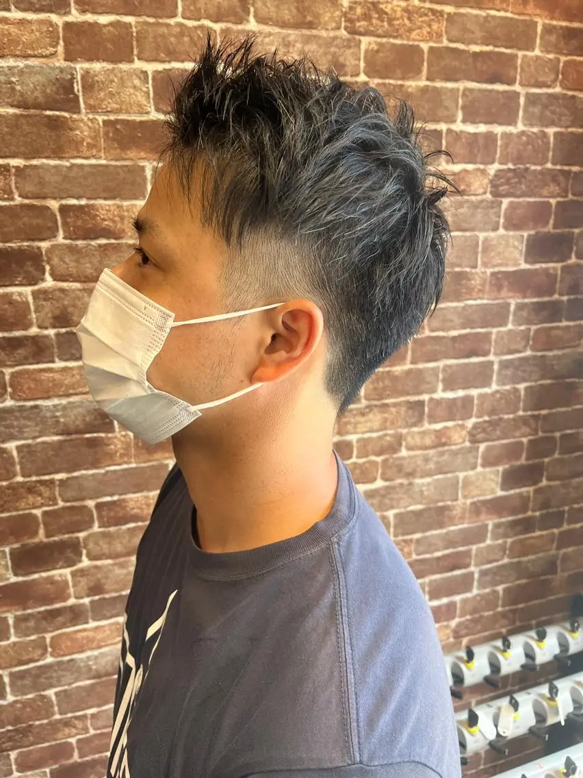 ショート メンズ メンズパーマ ケアカラー ピンクブラウン 外国人風カラー ショートヘア 久木原 ゆりのヘアスタイル