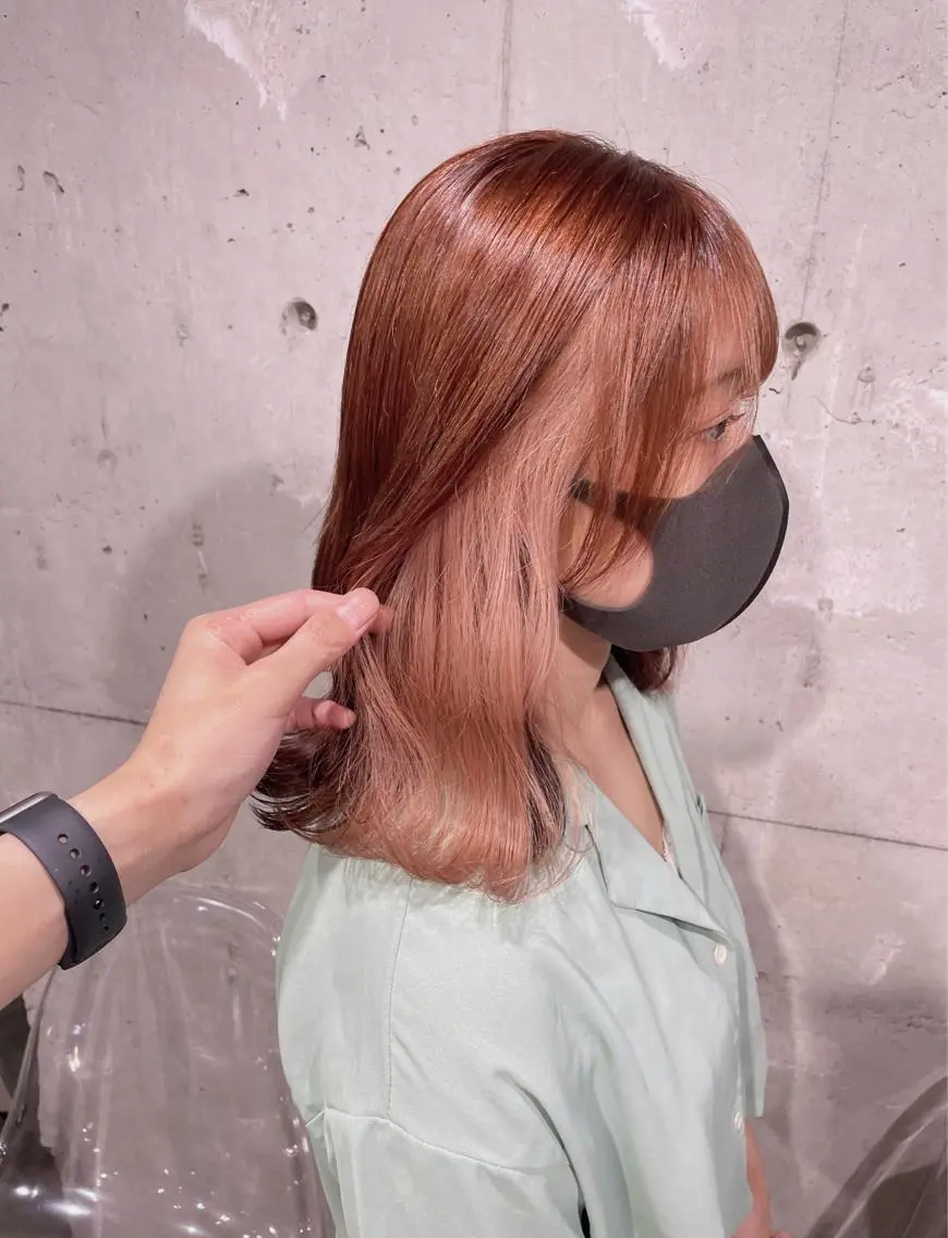 ミディアム カラー ヘアカラー トリートメント ヘッドスパ ヘアセット ベージュカラー💖 やすひろのヘアスタイル