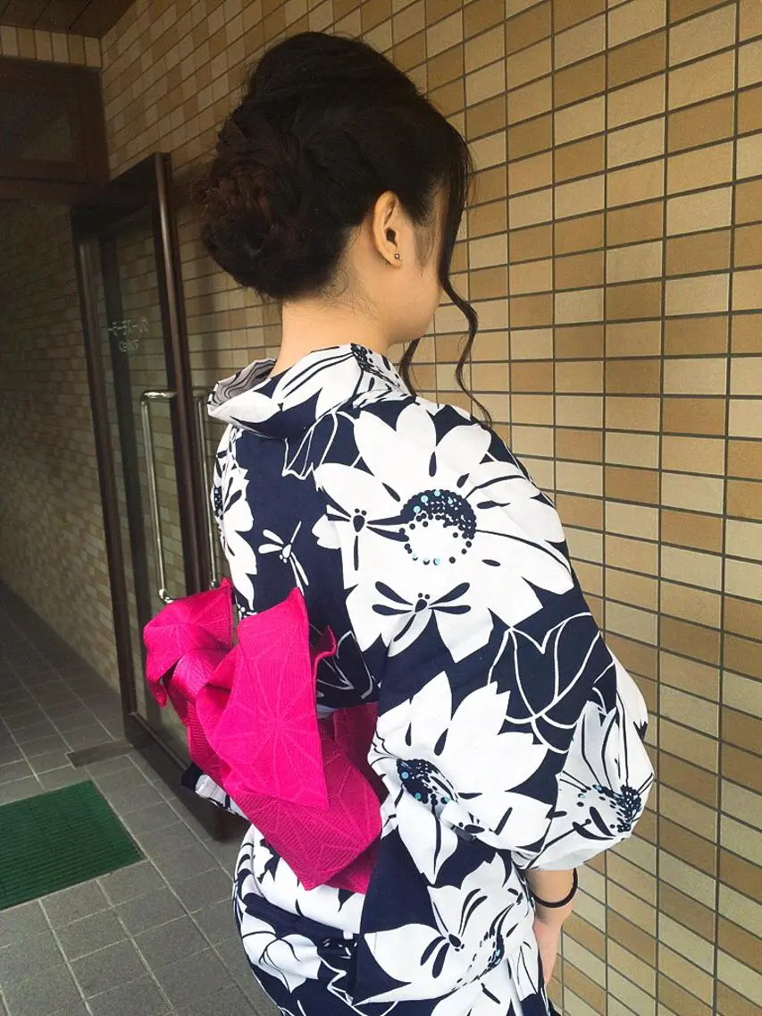 ヘアアレンジ 浴衣 大野 まゆのヘアスタイル