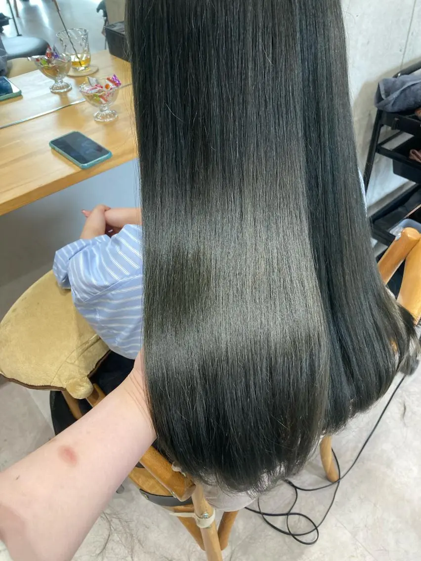 ロング ヘアカラー トリートメント ✨色持ちの良い艶 カラー✨蟹江真世のヘアスタイル