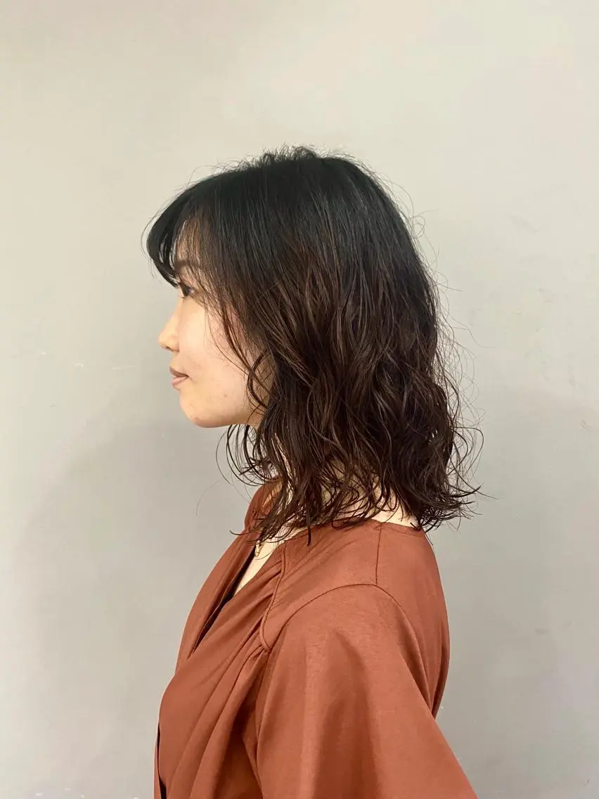 ミディアム パーマ ショート& パーマ　坂本のヘアスタイル