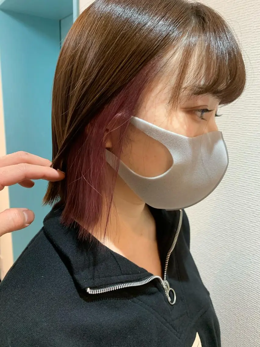 ショート カラー インナーカラー ピンクカラー パープルカラー トリートメント /カラー/NAOKIのヘアスタイル
