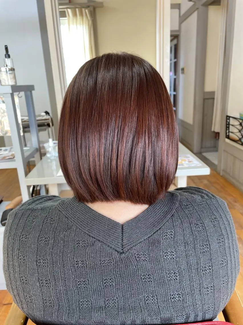 ミディアム カラー 髪質改善 岩井 佑城のヘアスタイル