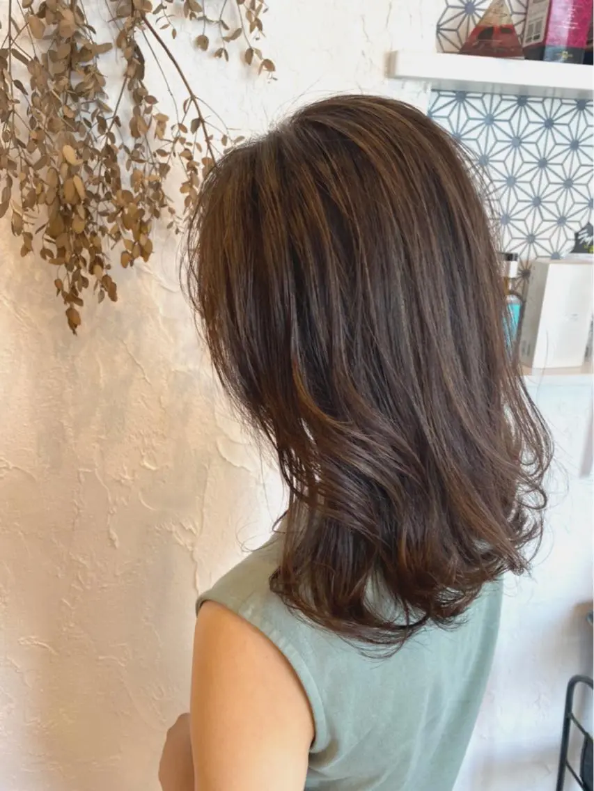 セミロング カラー パーマ ヘアアレンジ メンズ ネイル メンズハイライト ハイライトカラー ハイライト 豊橋美容院 ソンリエのヘアスタイル