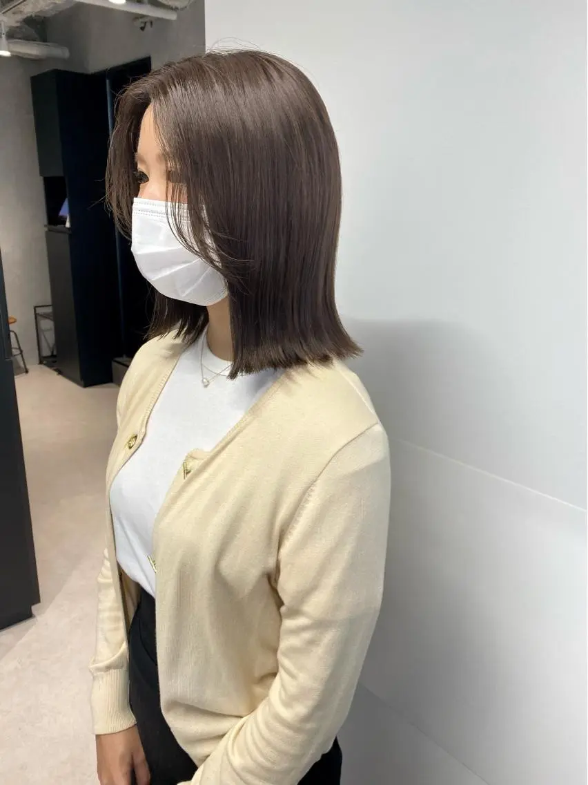 ミディアム カラー カット ヘアカラー マンツーマン半個室 tamuraのヘアスタイル