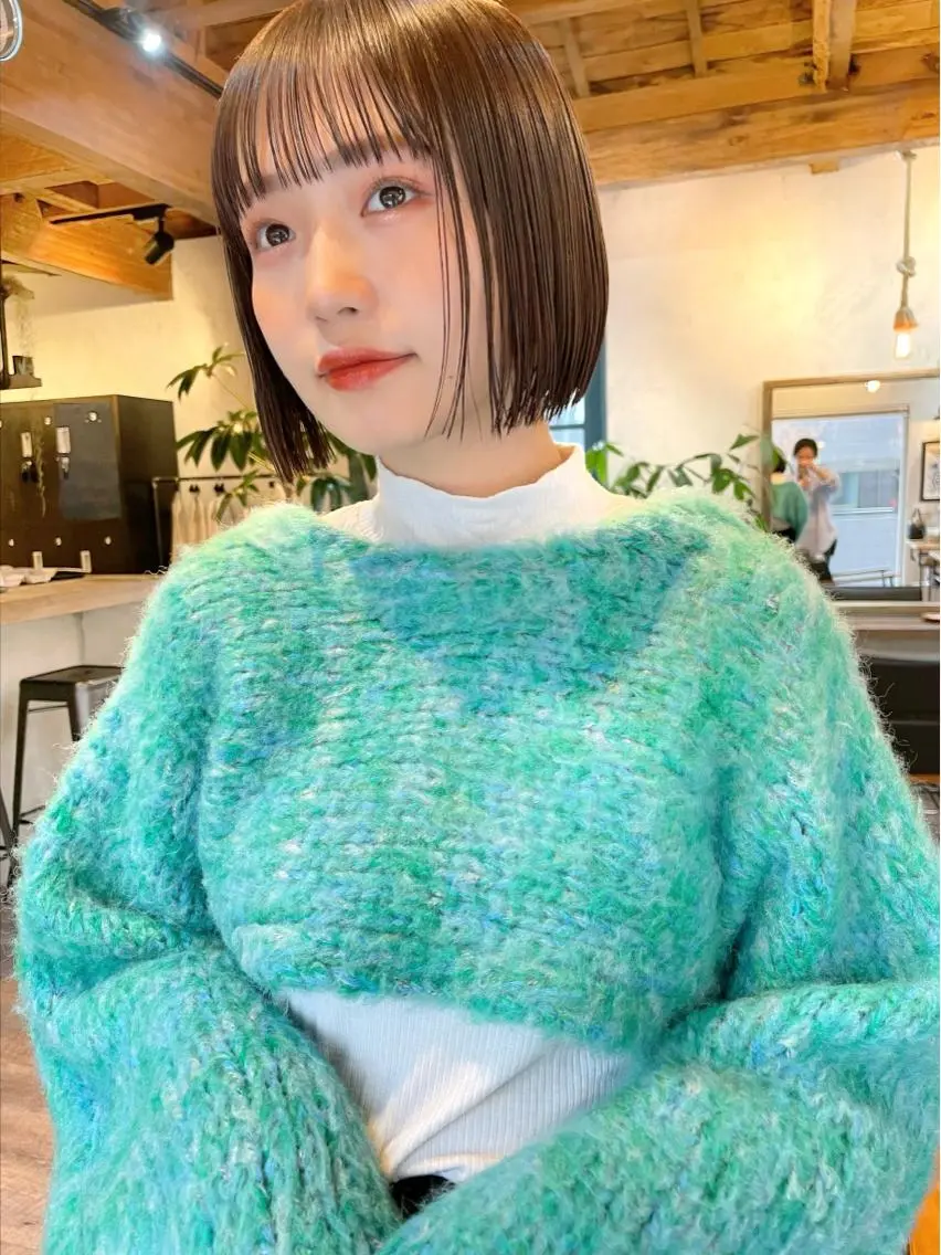 ショート カラー 結べるレイヤーボブ くびれLady表参道のヘアスタイル