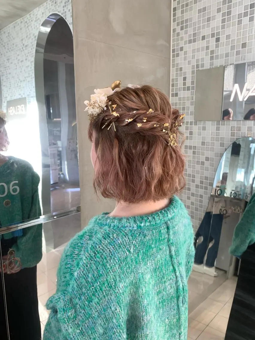 ショート カラー ヘアアレンジ ヘアセット bob/ aoiのヘアスタイル