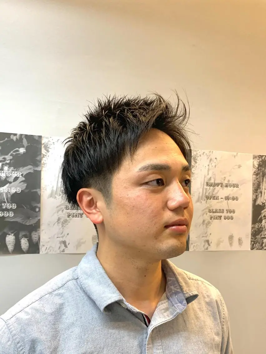 ショート メンズ アップバング ツーブロック ショートヘア メンズカット 大畑公平のヘアスタイル