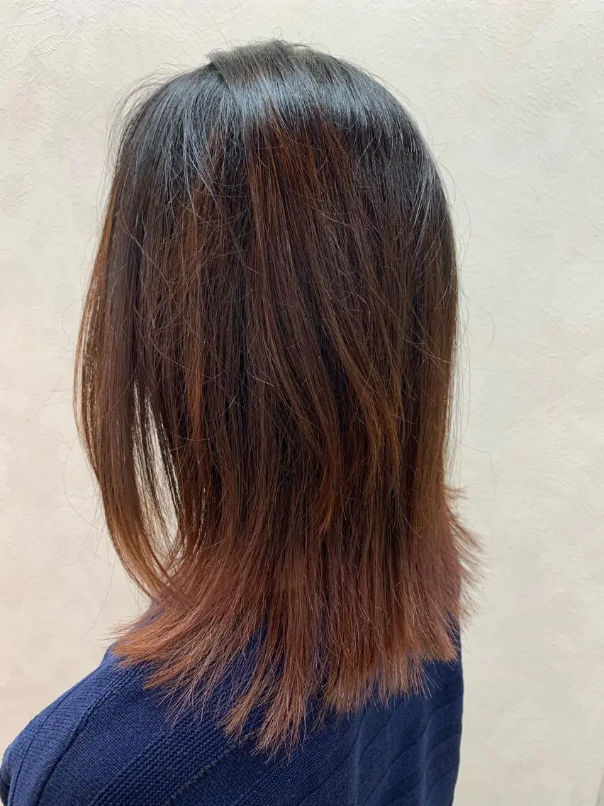 セミロング カラー グラデーションカラー 加藤 産休につき8月末までのヘアスタイル