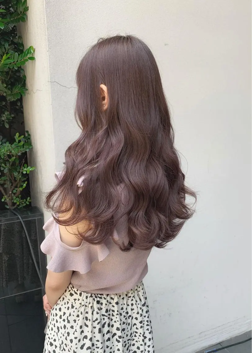 ロング カラー ブラウンカラー ピンクカラー ピンクブラウン カット ヘアカラー トリートメント 矢野 晃平のヘアスタイル