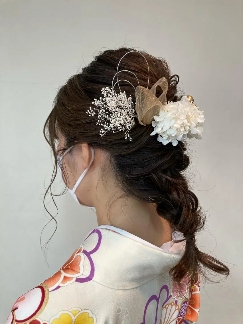 ミディアム ヘアアレンジ 🫧ダメージレス🫧 カラー&縮毛矯正のヘアスタイル