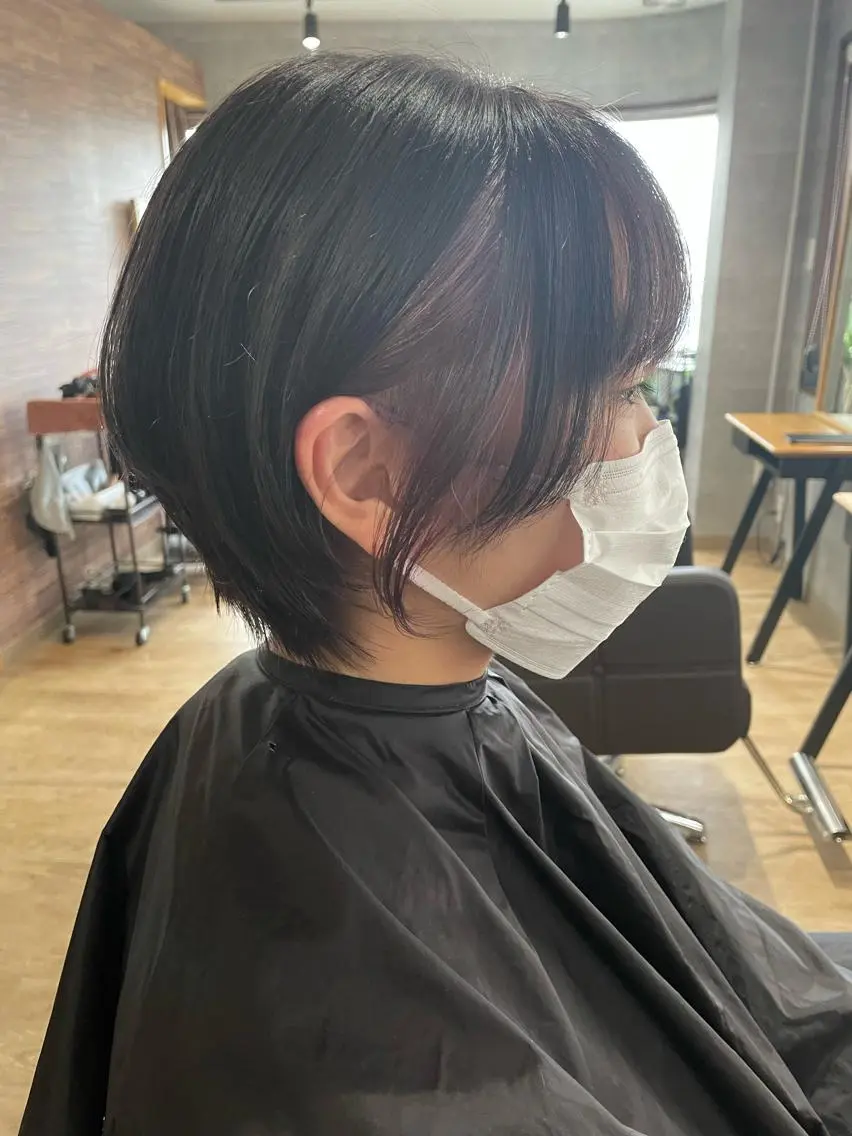 ショート カラー ショートボブ ミストバング フェイスフレーミング ボブ ショートヘア カット ヘアカラー トリートメント 月200名以上担当 六甲徒歩30秒のヘアスタイル