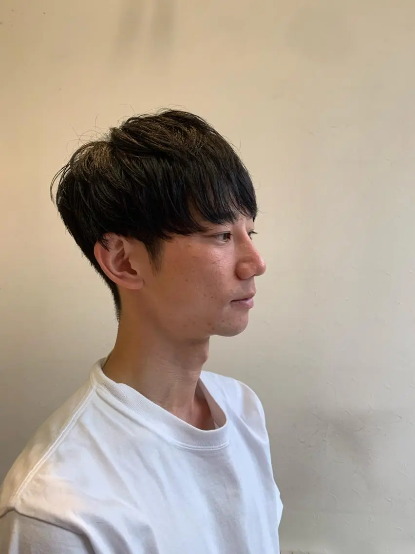 ショート メンズ マッシュ 刈り上げ 髪質改善ストレート/ ブリーチ／渋谷　福田のヘアスタイル