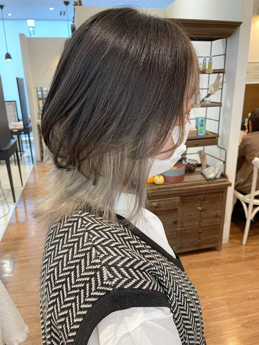 ショート カラー ベージュカラー シルバー シルバーベージュ ウルフカット ヘアカラー 髪質改善/ブリーチ 田代 龍我のヘアスタイル