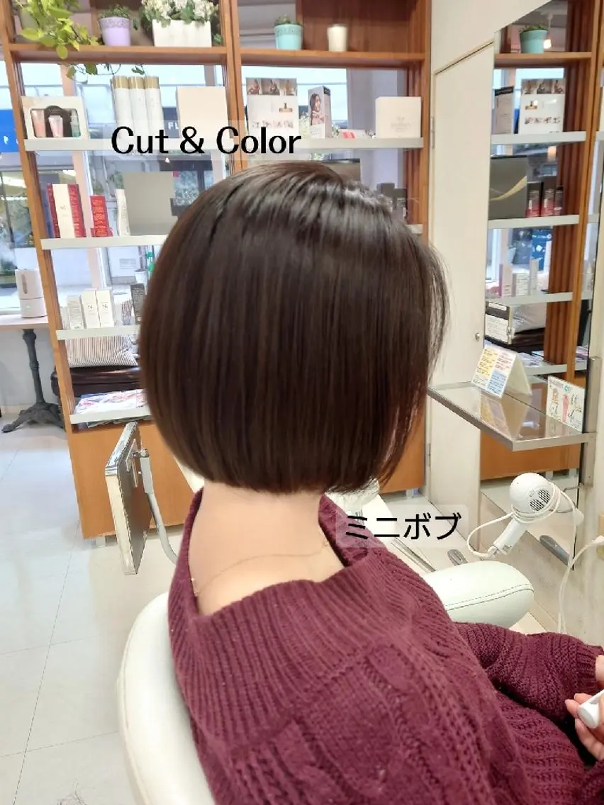 ショート ボブ カット ヘアカラー nagane sayakaのヘアスタイル